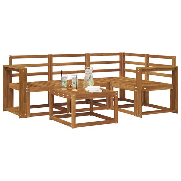 vidaXL Ulkosohvakokoelma 5 pcs Luonnollinen Tihe&auml; akasiapuu