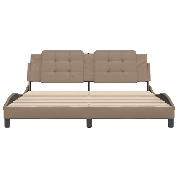 vidaXL S&auml;ngynrunko ilman patjaa Zadar cappuccino 180x200 cm keinonahka