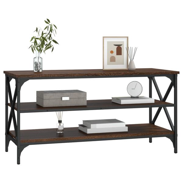 vidaXL TV-taso ruskea tammi 100x40x50 cm tekninen puu