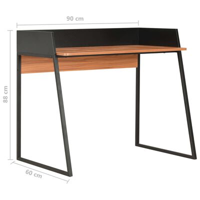 vidaXL Työpöytä musta ja ruskea 90x60x88 cm