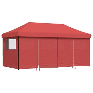 vidaXL Taitettava pop-up juhlateltta 4 sivusein&auml;ll&auml; viininpunainen