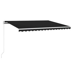 vidaXL Sis&auml;&auml;nkelattava markiisi LED/tuulisensori 450x300cm antrasiitti