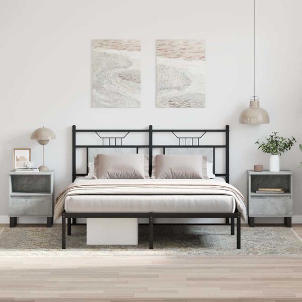 vidaXL Yöpöydät 2 kpl betoninharmaa 40x35x50 cm tekninen puu