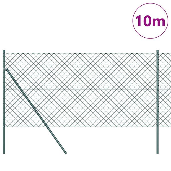 vidaXL Aitalatu Vihre&auml; 10 x 1,5 m (60 x 60 mm verkko) Ter&auml;s ja PVC
