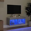 vidaXL TV-taso LED-valoilla harmaa Sonoma 80x30x30 cm