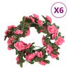 vidaXL kukkaseppeleet 6 kpl punainen pinkki 240 cm