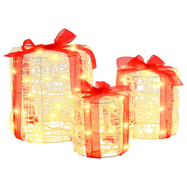 vidaXL Lahjarasian Koristus 3 pcs L&auml;mmin valkoinen 20 x 20 x 21 cm