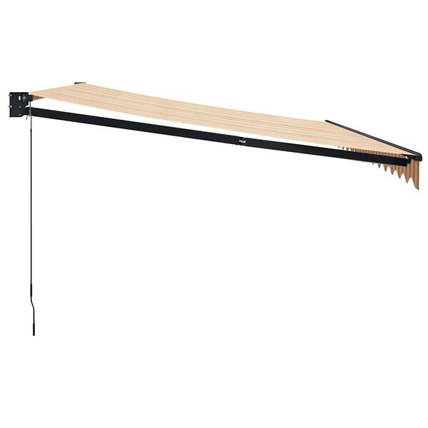 vidaXL Sis&auml;&auml;nkelattava markiisi keltavalkoinen 4x3 m kangas/alumiini