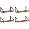 vidaXL Sein&auml;hyllyt 4 kpl Vanha puu 40 x 16 x 15,5 cm