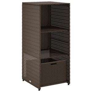 vidaXL Puutarhan s&auml;ilytyskaappi ruskea 50x55x115 cm polyrottinki