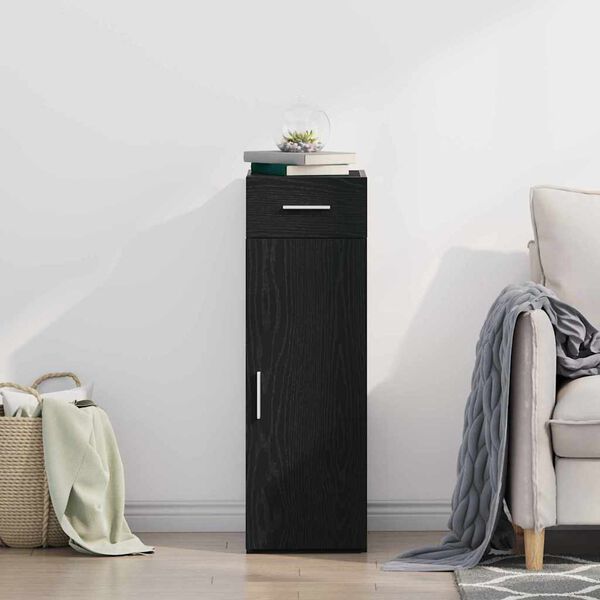 vidaXL Sivup&ouml;yt&auml; laatikon kanssa Musta tammi. 30 x 42,5 x 93 cm