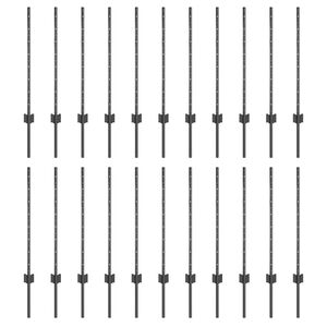 vidaXL Upotettu aitausapaja 22 pcs Harmaa 120 cm Jauhemaalattu Ter&auml;s