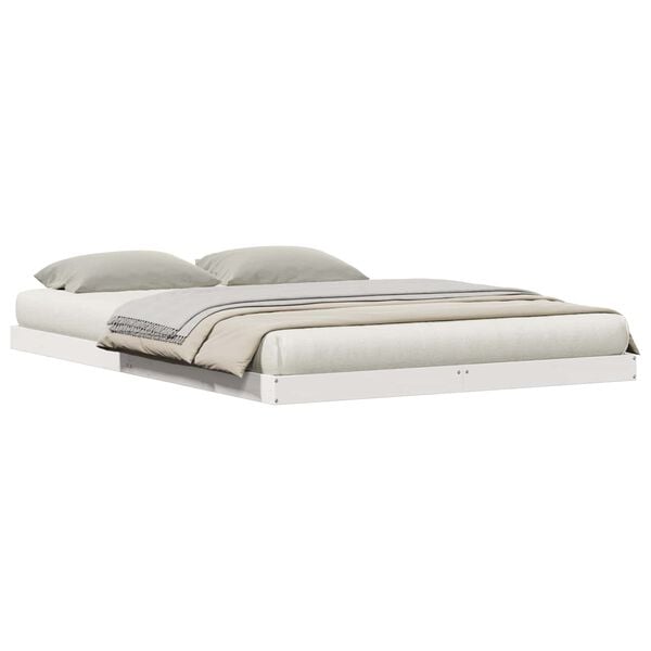 vidaXL Lattiapunkka Valkoinen 213.5 x 104 x 9 cm Massiivinen m&auml;nty