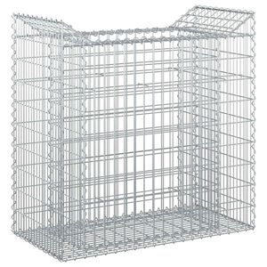 vidaXL Gabion Kohotettu Peti Hopea 50 x 100 x 100 cm Galvanoitu ter&auml;s