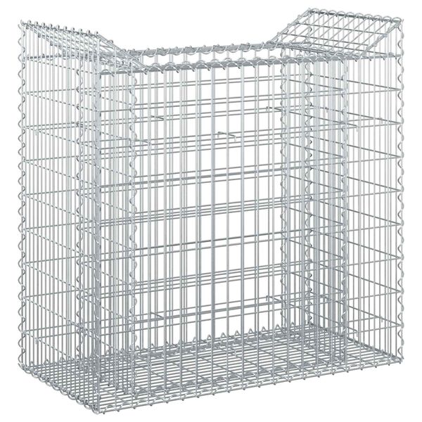 vidaXL Gabion Kohotettu Peti Hopea 50 x 100 x 100 cm Galvanoitu ter&auml;s