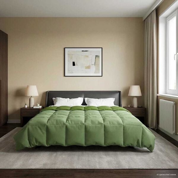 vidaXL Kes&auml;peitto Quiltottu Vihre&auml; 240 x 260 cm Mikrokuitu