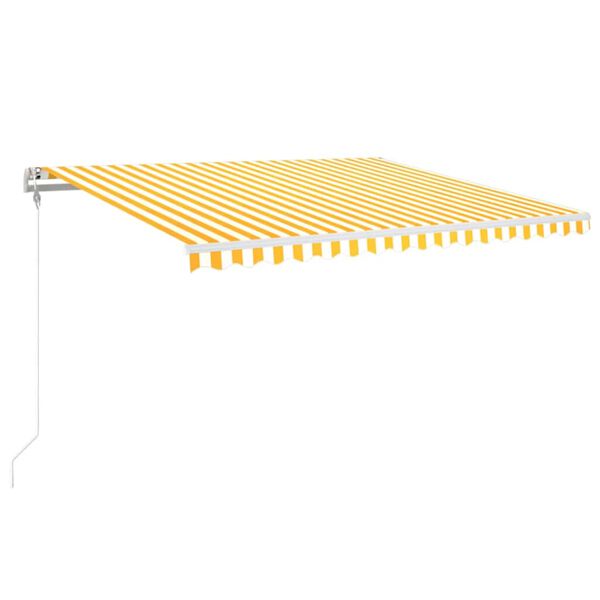 vidaXL Sis&auml;&auml;nkelattava markiisi LED/tuulisensori 450x350 cm keltavalk.