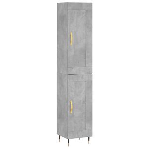 vidaXL Kaappi betoninharmaa 34,5x34x180 cm tekninen puu