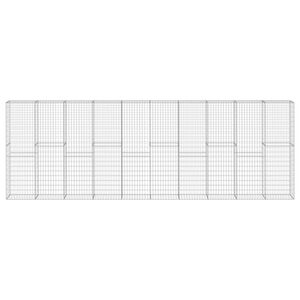 vidaXL Gabionsein&auml; kansilla galvanoitu ter&auml;s 600x30x200 cm