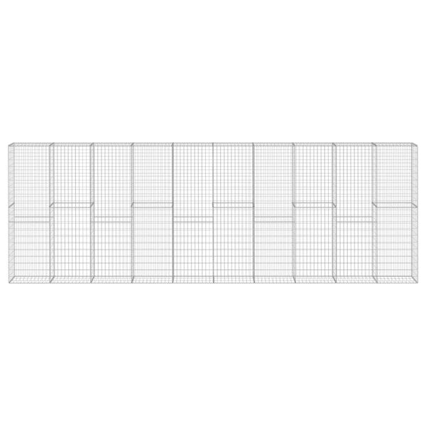 vidaXL Gabionsein&auml; kansilla galvanoitu ter&auml;s 600x30x200 cm