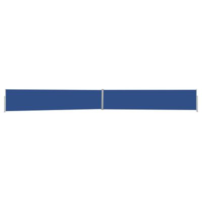 vidaXL Sisäänvedettävä terassin sivumarkiisi 140x1200 cm sininen