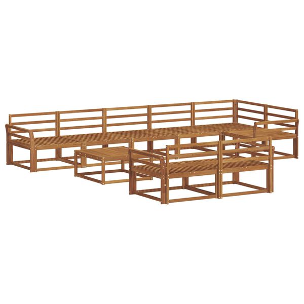 vidaXL Ulkosohvakokoelma 9 pcs Luonnollinen Tihe&auml; akasiapuu