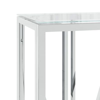 vidaXL Konsolipöytä 110x30x70 cm ruostumaton teräs ja lasi