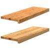 vidaXL ikkunalaudat 2 kpl vaaleanruskea 70x30x2 cm massiivipuutammea