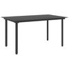 vidaXL Puutarhan ruokap&ouml;yt&auml; musta 150x80x74 cm ter&auml;s ja lasi