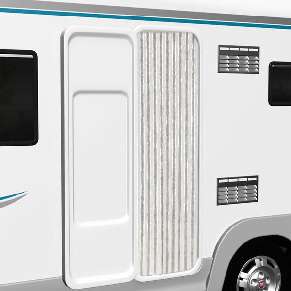 vidaXL Hyönteisverho vaaleanharmaa ja valkoinen 56x200 cm chenille