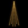 vidaXL Joulukuusi lipputankoon 108 lämpimän valkoista LED-valoa 180 cm