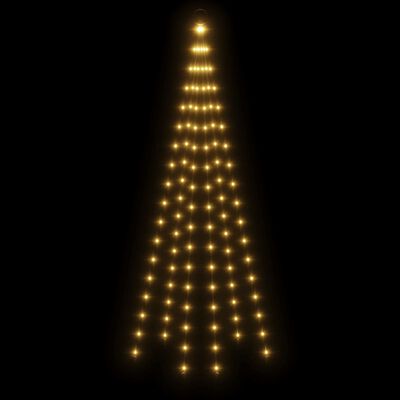 vidaXL Joulukuusi lipputankoon 108 lämpimän valkoista LED-valoa 180 cm
