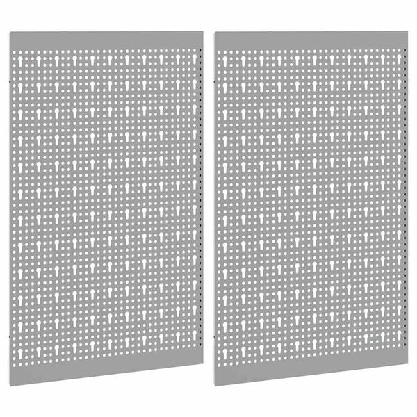 vidaXL Säilytyspenkki 2 pcs Harmaa 100 x 1 x 80 cm Jauhemaalattu teräs