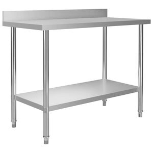 vidaXL Keitti&ouml;n ty&ouml;p&ouml;yt&auml; roiskesuojalla 120x60x93 cm ruostumaton ter&auml;s