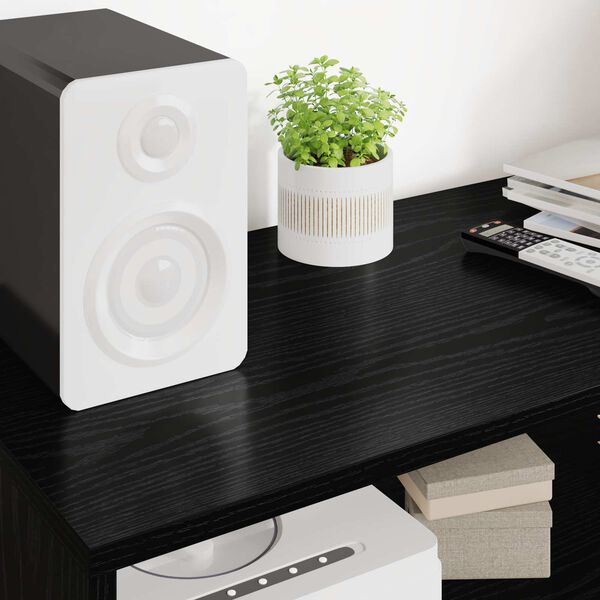 vidaXL TV-kaappi Musta tammi. 100 x 35 x 40 cm Tekninen puu