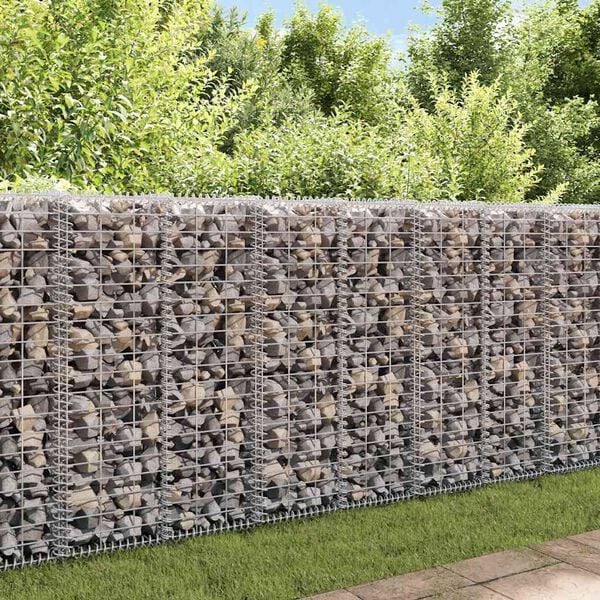 vidaXL Gabion-kivikori kansilla galvanoitu ter&auml;s 20x20x100 cm