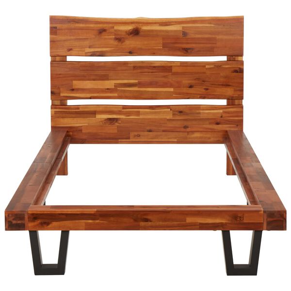 vidaXL Sängynrunko elävillä reunoilla täysi akaasiapuu 90 cm