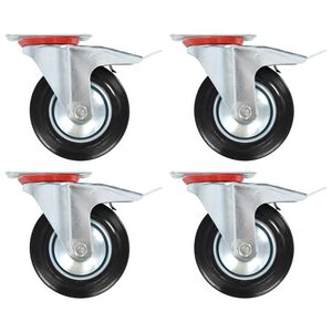 vidaXL Rullapy&ouml;r&auml;t kaksoisjarruilla 4 kpl 160 mm