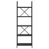 vidaXL Kirjahylly Musta tammi. 60 x 30 x 183 cm Tekninen puu