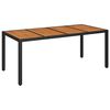 vidaXL Puutarhap&ouml;yt&auml; puulevyll&auml; musta 190x90x75 cm polyrottinki