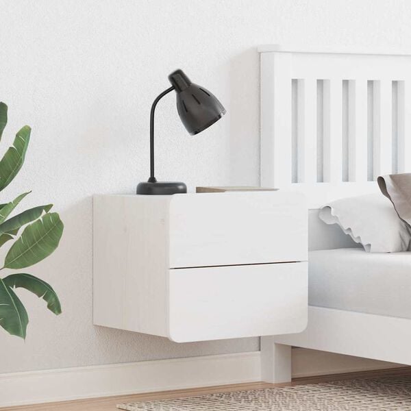 vidaXL Y&ouml;p&ouml;yt&auml; 2 pcs Valkoinen 39 x 34 x 33 cm T&auml;ysi m&auml;nty