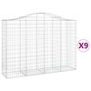 vidaXL Kaarevat kivikorit 9 kpl 200x50x140/160 cm galvanoitu rauta