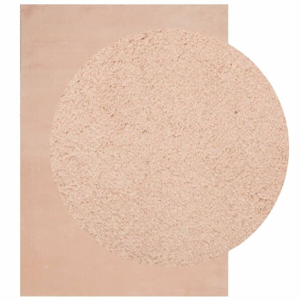 vidaXL Matto HUARTE lyhytnukkainen ja pest&auml;v&auml; Poskipuna 200x280 cm