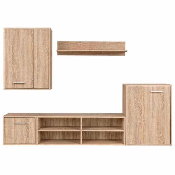 vidaXL TV-tasosetti 5 pcs Sonoma tammi 221 x 30 x 80 cm Tekninen puu