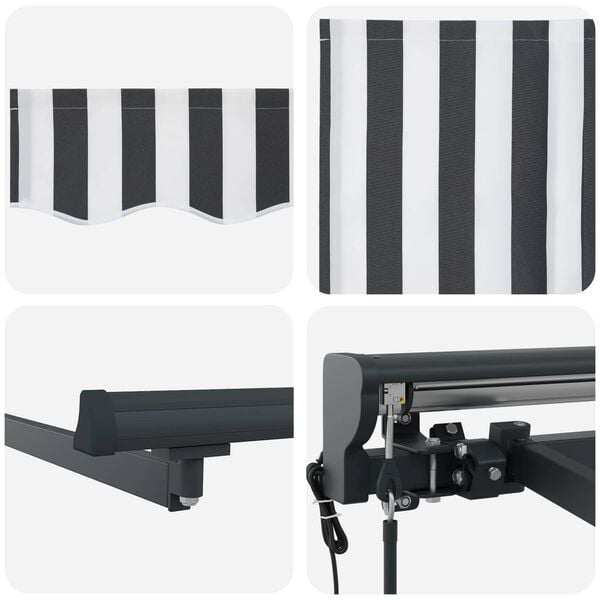 vidaXL Vetoutuva markiisi Antrasiitti ja Valkoinen 350 x 250 cm