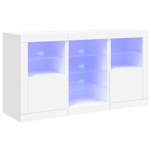 vidaXL Senkki LED-valoilla valkoinen 123x37x67 cm