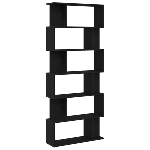 vidaXL Kirjahylly Musta tammi 80x24x190,5 cm Engineered Wood