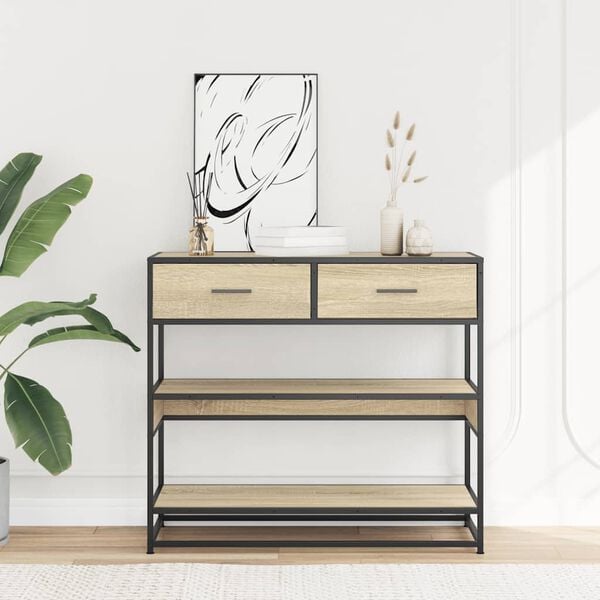 vidaXL Sohvapöytä sonoma-tammi 90x35x80 cm tekninen puu