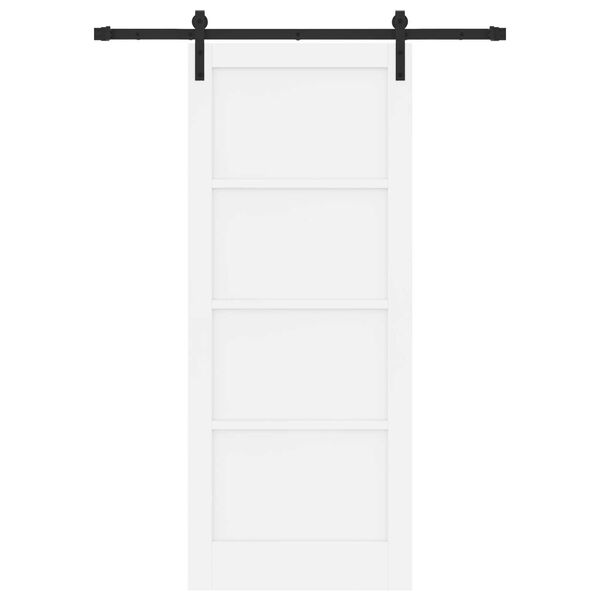 vidaXL Liukuovi Valkoinen 83 x 202 cm Massiivinen mänty