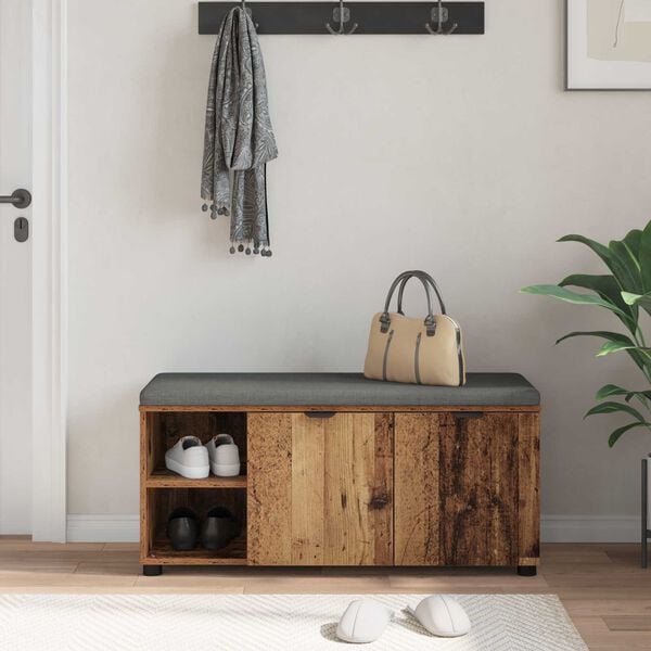 vidaXL Halli penkki Vanha puu 100 x 38 x 46 cm Insin&ouml;&ouml;ripuu ja kangas